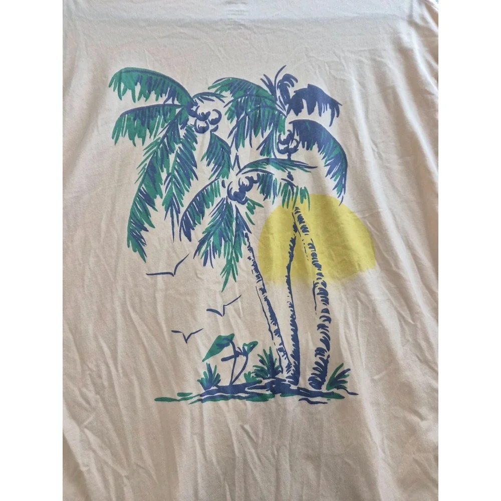 Levi's Shirt Mens XL Pink Palm Trees & Sun Graphic Relaxed Fit Everyday Wear